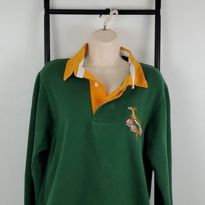 Vintage Cotton Traders by Maxmore rugby sweater polo long sleeve men size L Y2K